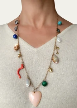 Haute VictoireLes Charmantes Opal Heart Charm Necklace