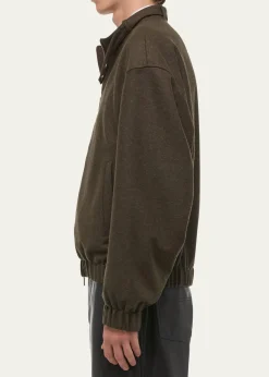 Helmut LangMen's Belted Wool-Blend Bomber Jacket