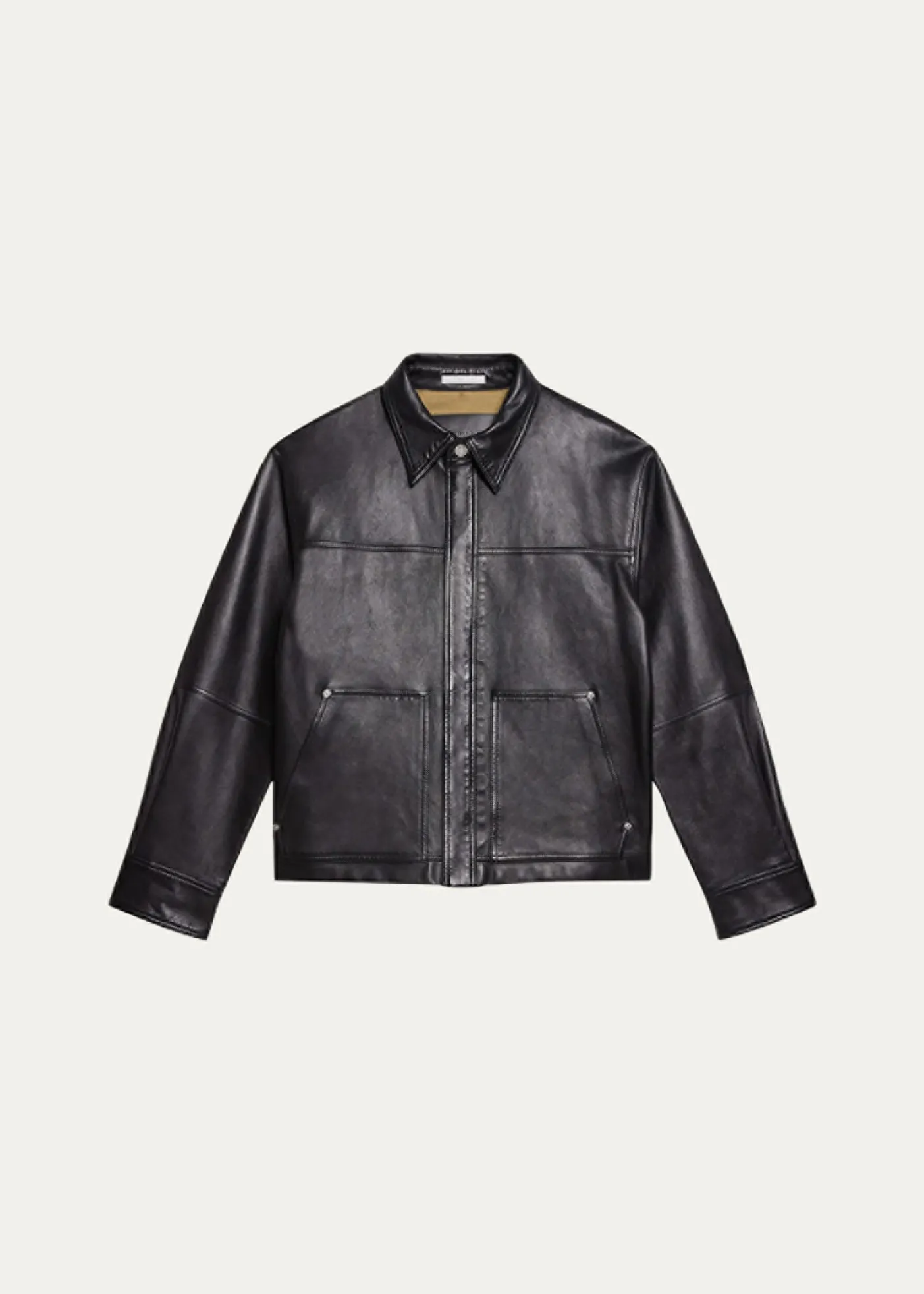 Helmut LangMen's Bonded Leather Snap-Front Jacket