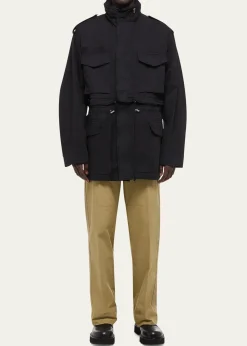 Helmut LangMen's Field Jacket with Stowaway Hood