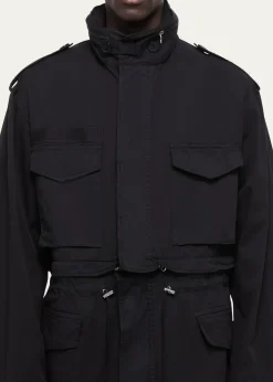 Helmut LangMen's Field Jacket with Stowaway Hood
