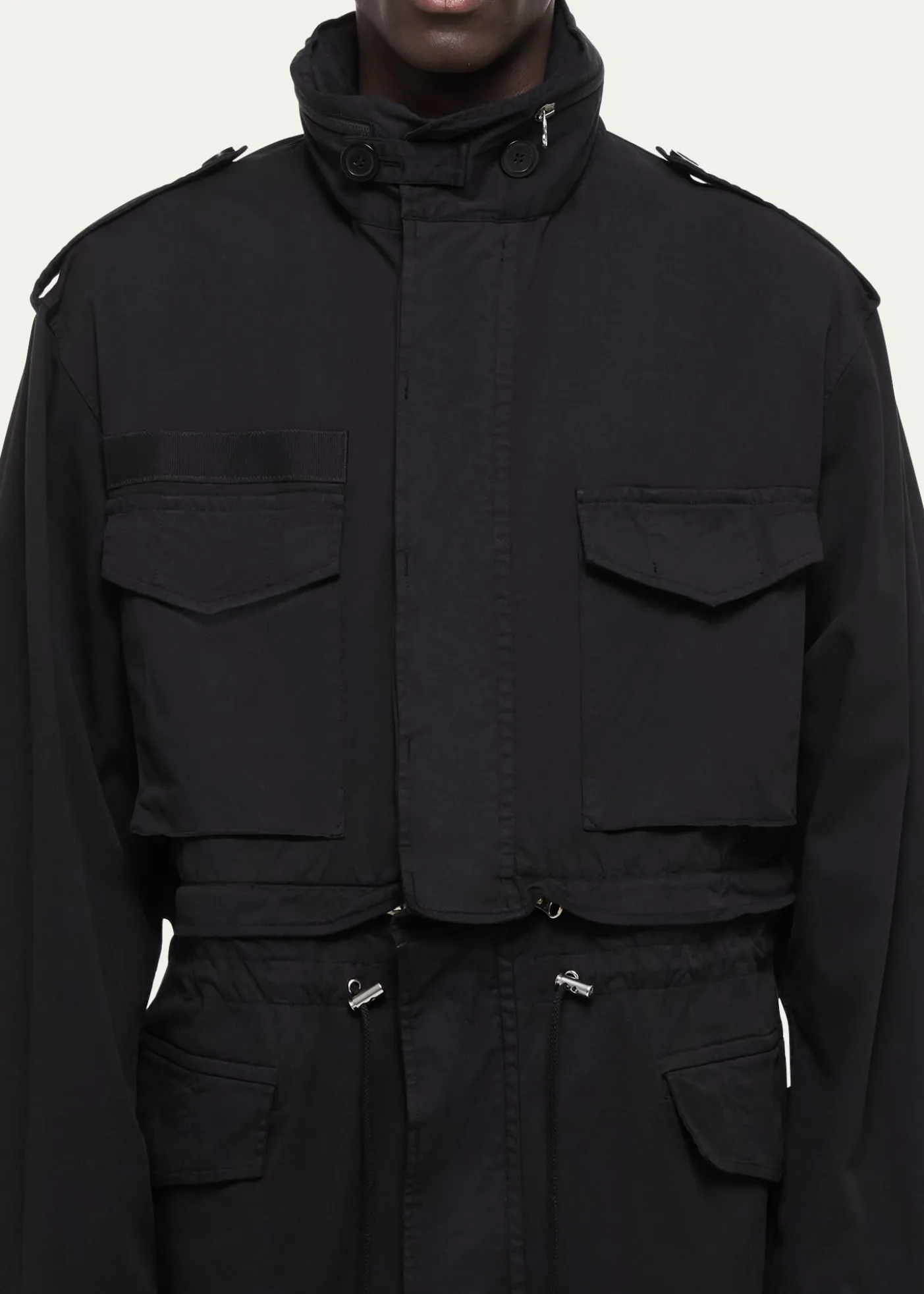 Helmut LangMen's Field Jacket with Stowaway Hood