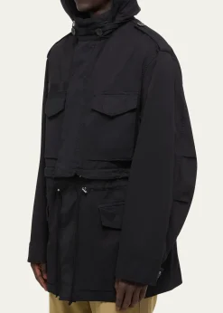 Helmut LangMen's Field Jacket with Stowaway Hood