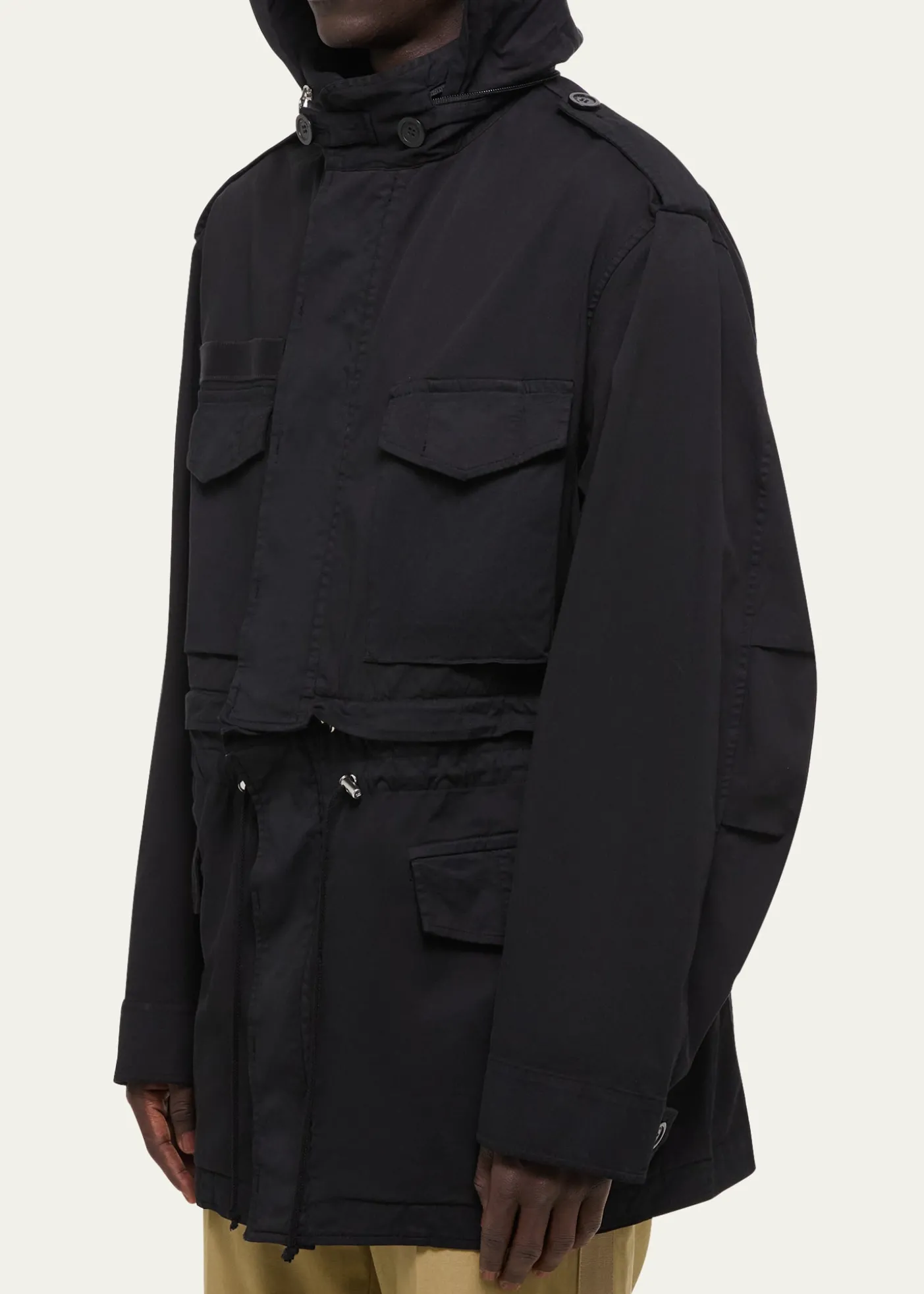 Helmut LangMen's Field Jacket with Stowaway Hood
