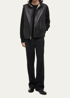 Helmut LangMen's Reversible Shearling Funnel Neck Full-Zip Vest