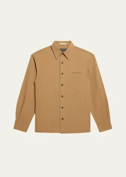 Helmut LangMen's Sailor Slub Cotton and Linen Overshirt
