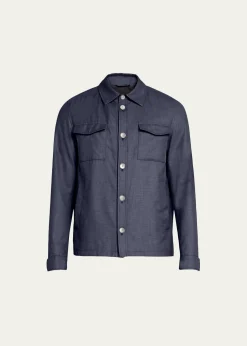 HernoMen's Coated Cashmere-Blend Overshirt