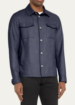 HernoMen's Coated Cashmere-Blend Overshirt