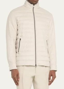 HernoMen's Padded Silk-Cashmere Zip Jacket