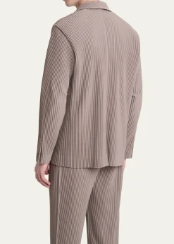 Homme Plisse Issey MiyakeMen's Pleated Single-Breasted Sport Coat