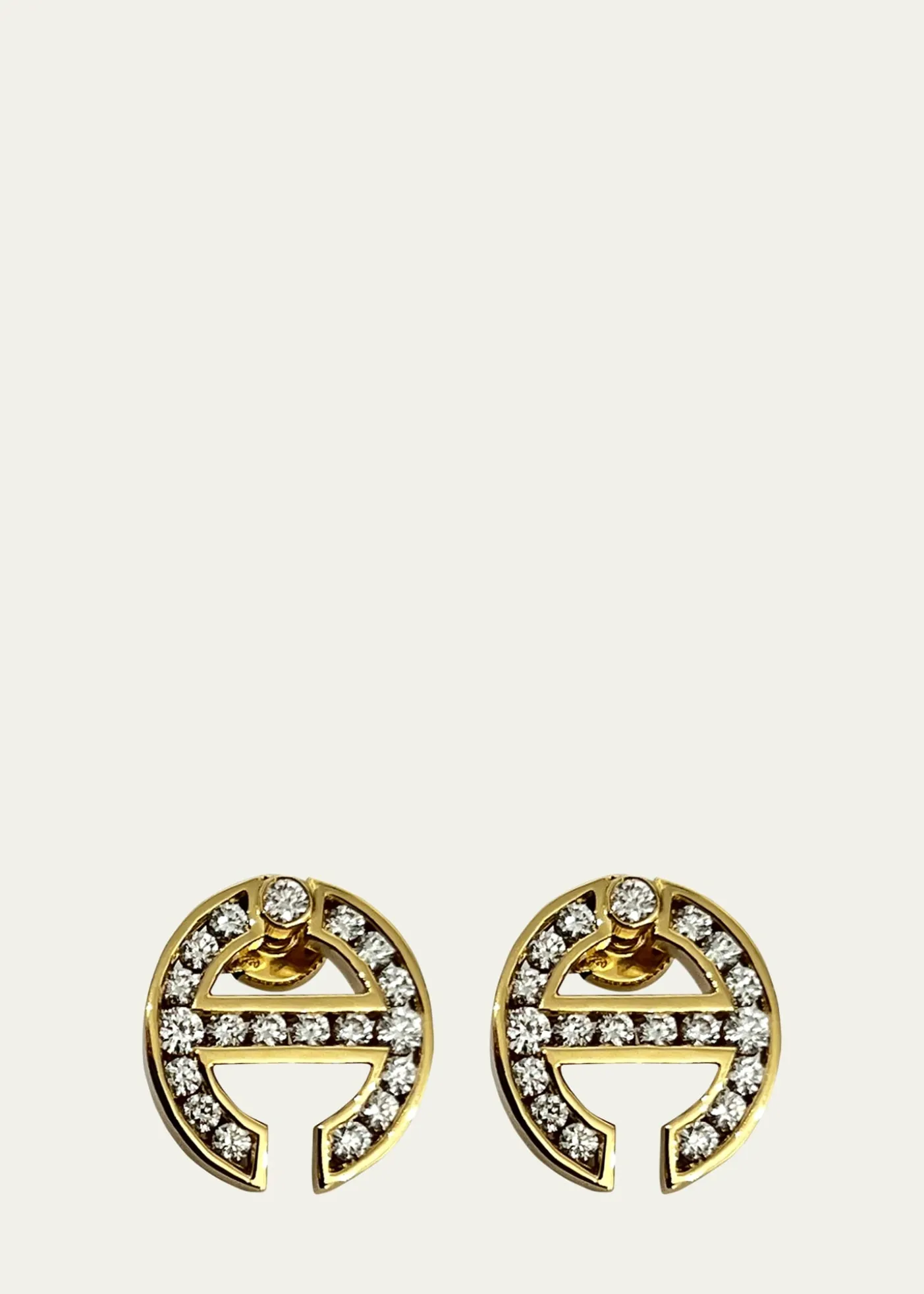 Hoorsenbuhs18K Yellow Gold MMV Channel Set White Diamond Earrings