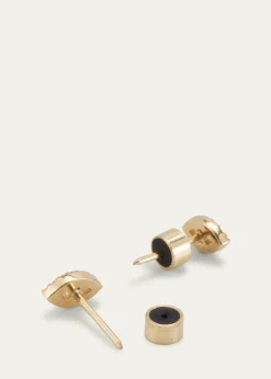 ILEANA MAKRI​18K Gold Kitten Eye Stud Earrings with Diamonds