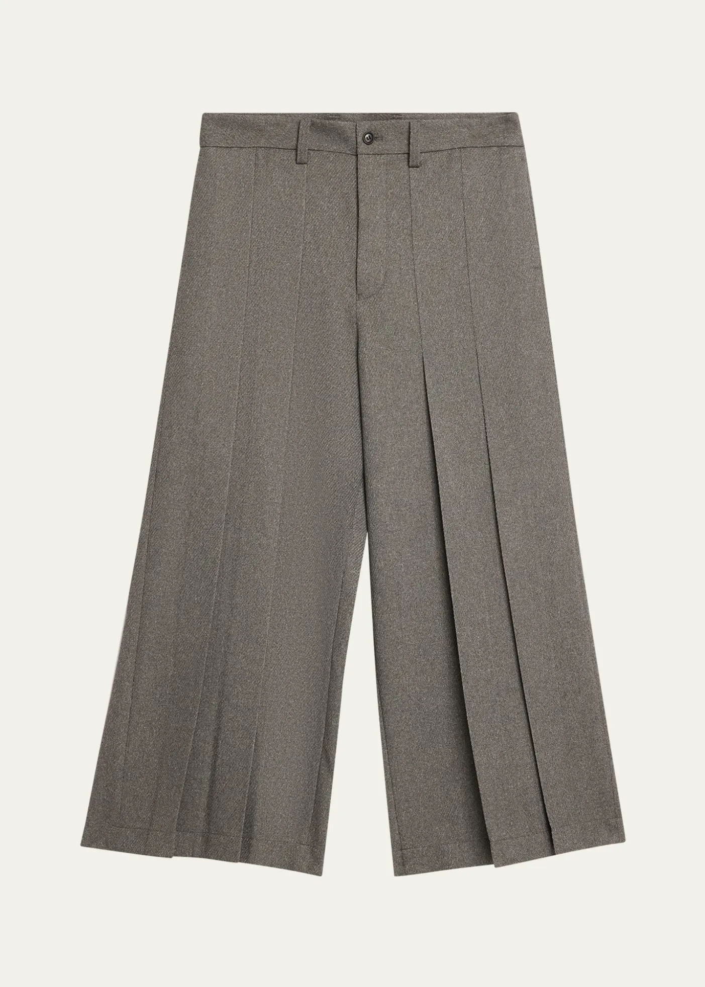 IM MENMen's Wool Like Light Pleated Trousers