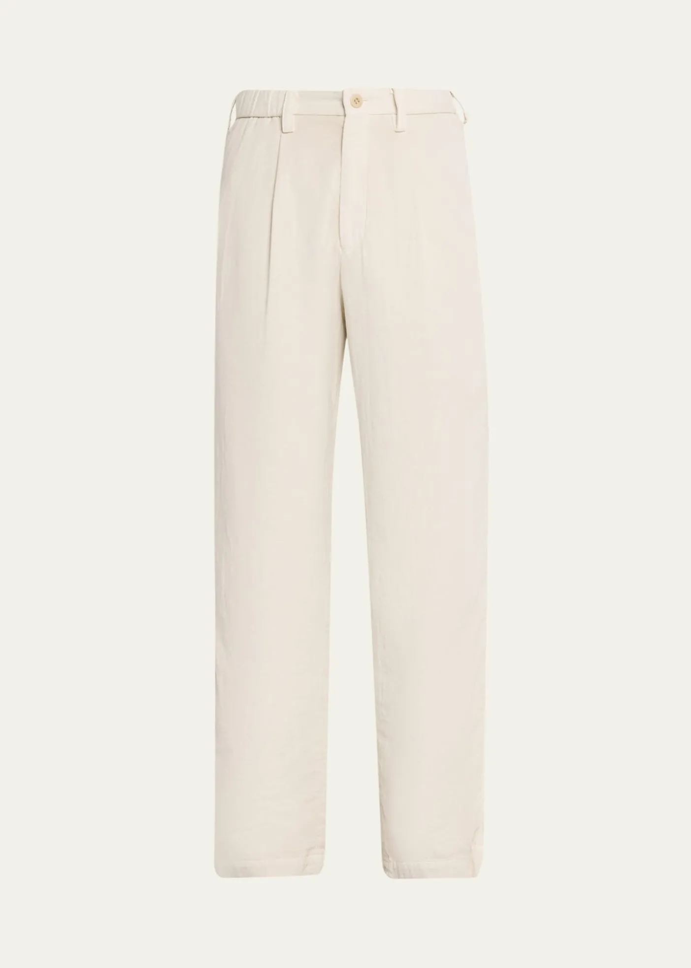 IM MENMen's Cotton Pigment Pleated Straight-Leg Trousers