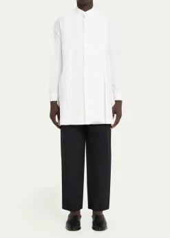 IM MENMen's Flat Front Elastic-Waistband Trousers