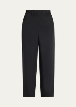 IM MENMen's Flat Front Elastic-Waistband Trousers
