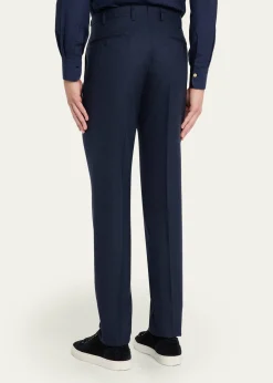 IncotexMen's Micro-Houndstooth Wool and Cashmere Trousers