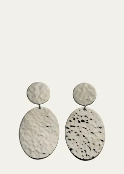 IppolitaCrinkle Hammered Oval Snowman Earrings in Sterling Silver
