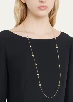 IppolitaLong Hammered Pinball Layering Necklace in 18K Gold