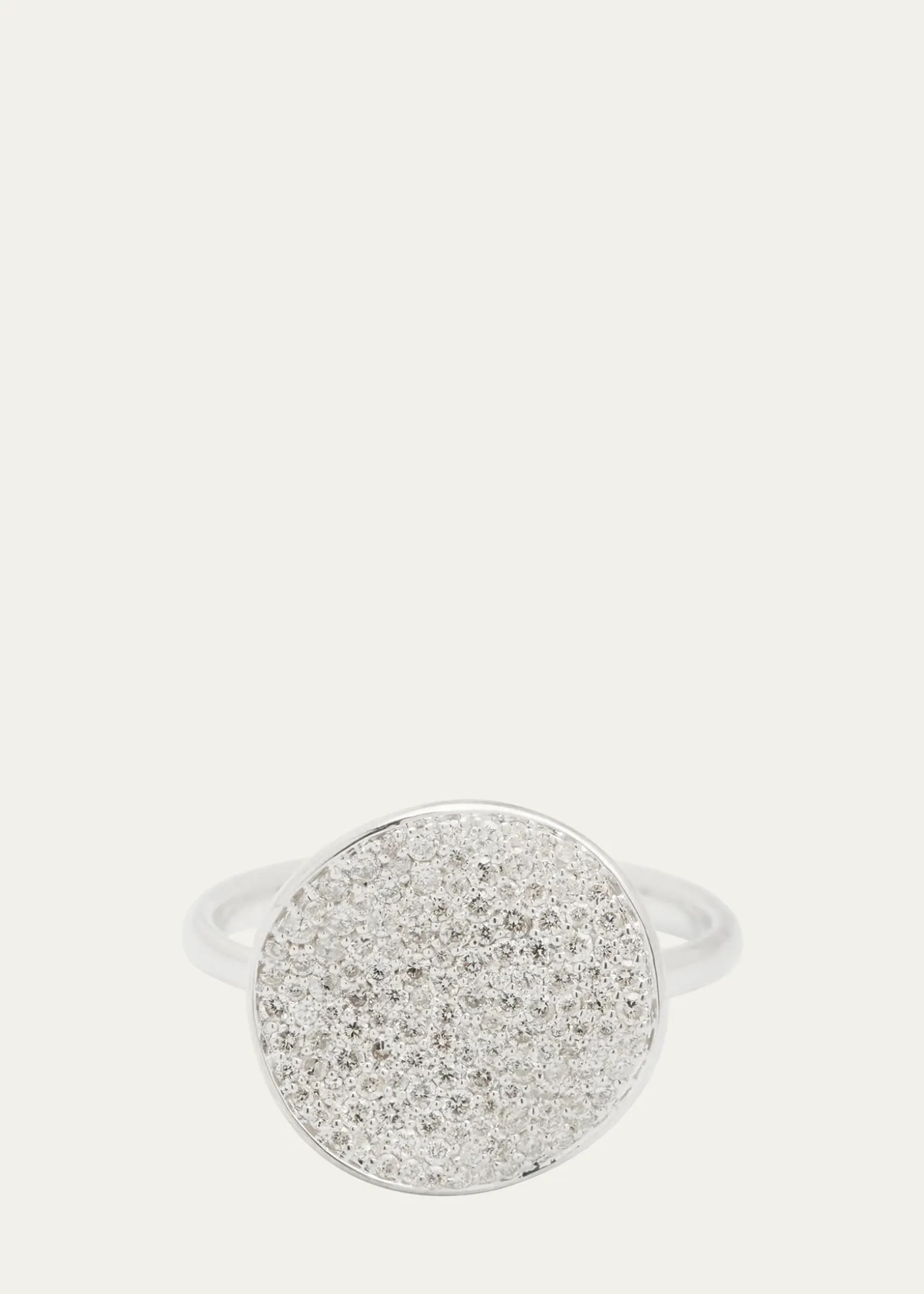 IppolitaMedium Flower Disc Ring in Sterling Silver with Diamonds
