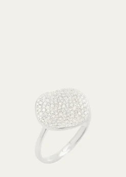 IppolitaMedium Flower Disc Ring in Sterling Silver with Diamonds