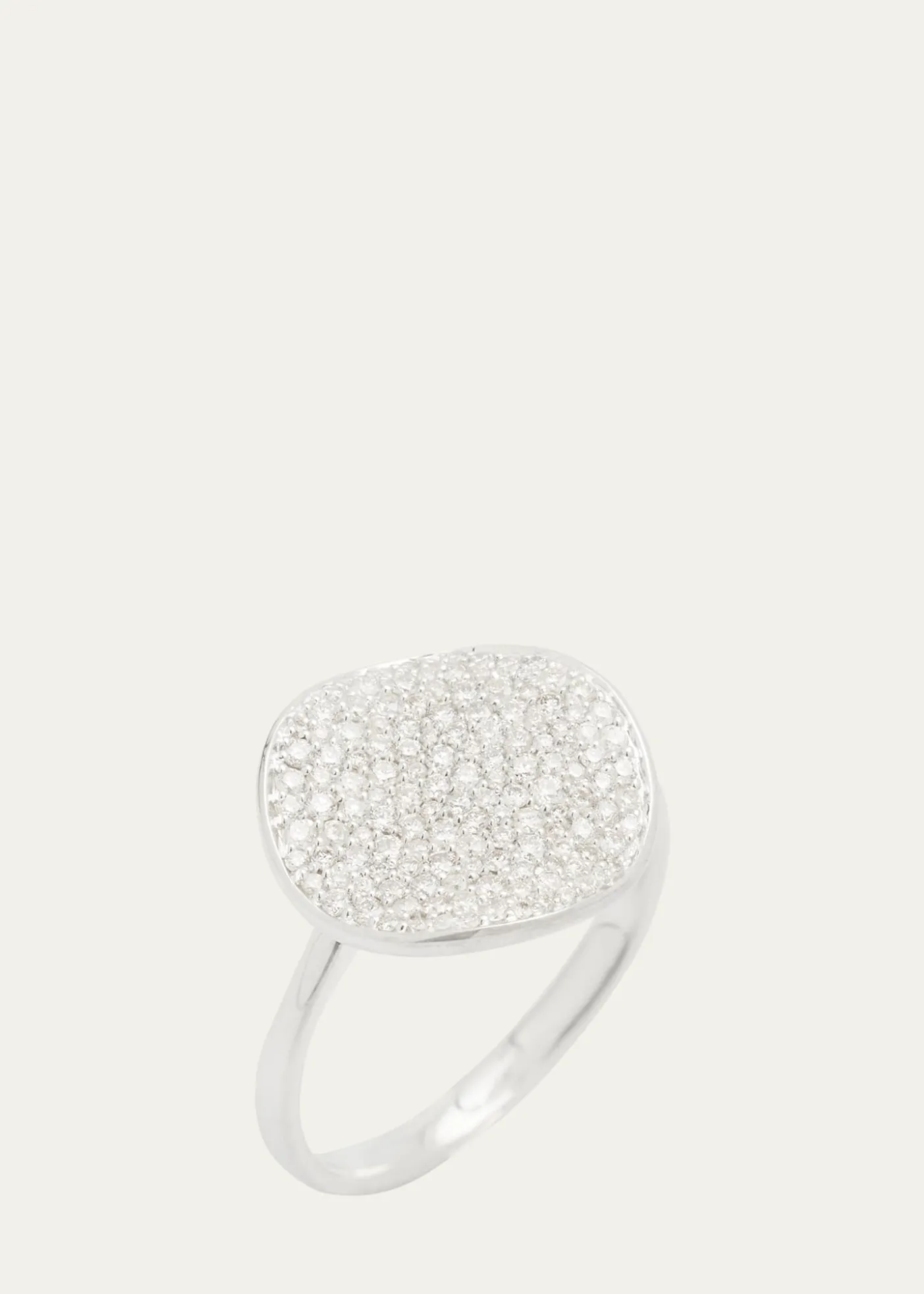 IppolitaMedium Flower Disc Ring in Sterling Silver with Diamonds