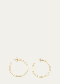 IppolitaMedium Hammered Hoop Earrings in 18K Gold