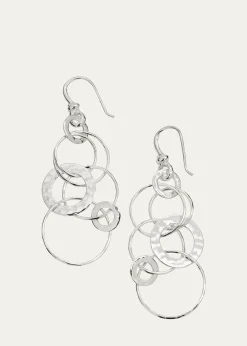 IppolitaMedium Hammered Jet Set Drop Earrings in Sterling Silver