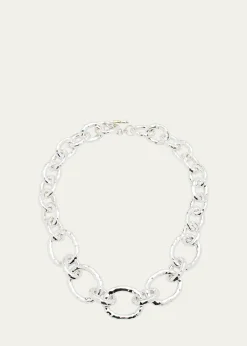 IppolitaShort Hammered Bastille Necklace in Sterling Silver