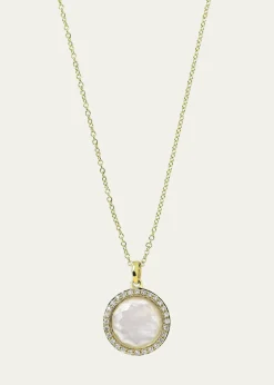 IppolitaSmall Pendant Necklace in 18K Gold with Diamonds
