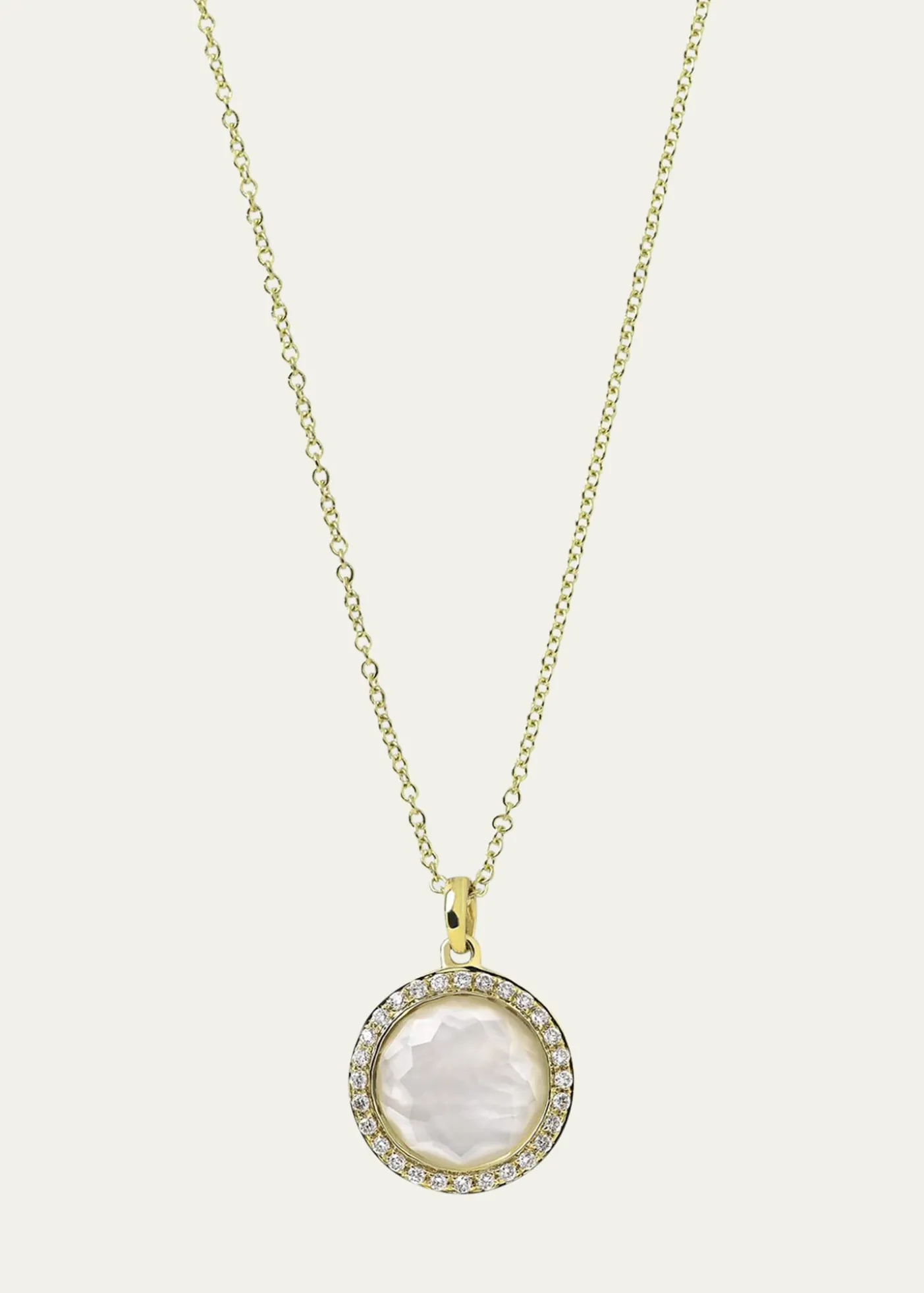 IppolitaSmall Pendant Necklace in 18K Gold with Diamonds
