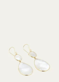 IppolitaSnowman 2-Stone Drop Earrings in 18K Gold