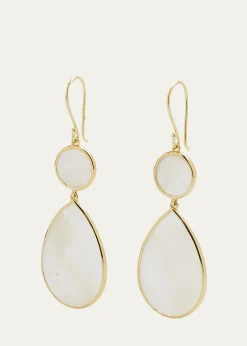 IppolitaSnowman 2-Stone Drop Earrings in 18K Gold