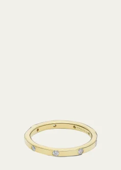 IppolitaThin Band Ring in 18K Gold with Diamonds