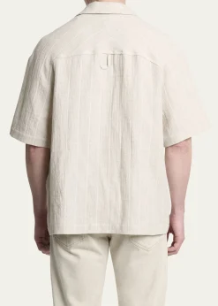 JacquemusMen's Cotton and Linen Fonccio Camp Shirt