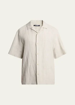 JacquemusMen's Cotton and Linen Fonccio Camp Shirt