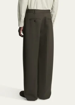 JacquemusMen's Le Pantalon Wide-Leg Pleated Pants