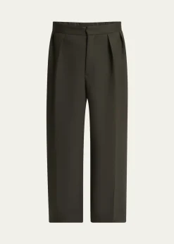 JacquemusMen's Le Pantalon Wide-Leg Pleated Pants