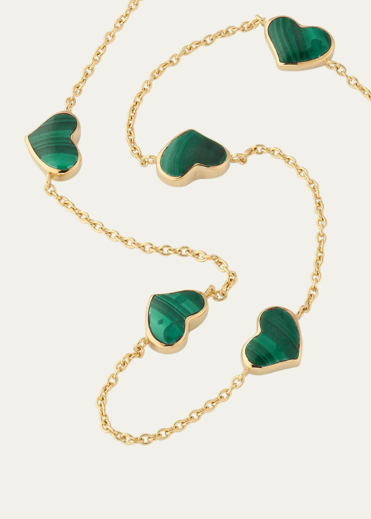 Jan Leslie18K Gold Plated 5 Station Heart Necklace, 30"L
