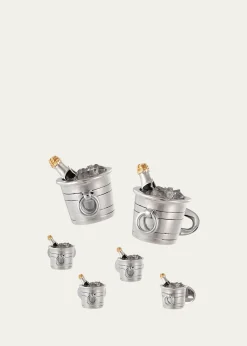Jan LeslieMen's Champagne Bucket Cufflink Stud Set