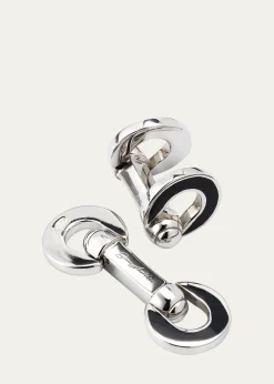 Jan LeslieMen's Horseshoe Enamel Flip Cufflinks