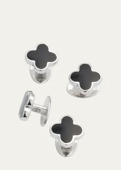 Jan LeslieMen's Mother-of-Pearl Clover Shirt Studs