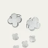 Jan LeslieMen's Mother-of-Pearl Clover Cufflink Stud Set