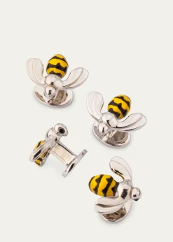 Jan LeslieMen's Sterling Silver Bee Tuxedo Stud Set