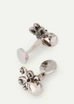 Jan LeslieMen's Sterling Silver Octopus Cufflinks