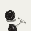 Jan LeslieOnyx Carved Rose Cuff Links