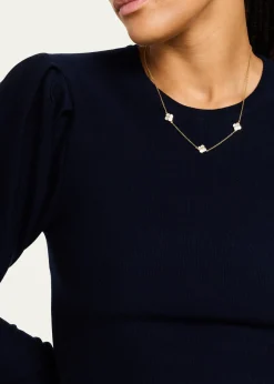 Jan LeslieTriple Petal Gemstone Station Necklace
