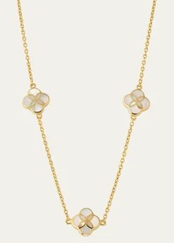 Jan LeslieTriple Petal Gemstone Station Necklace