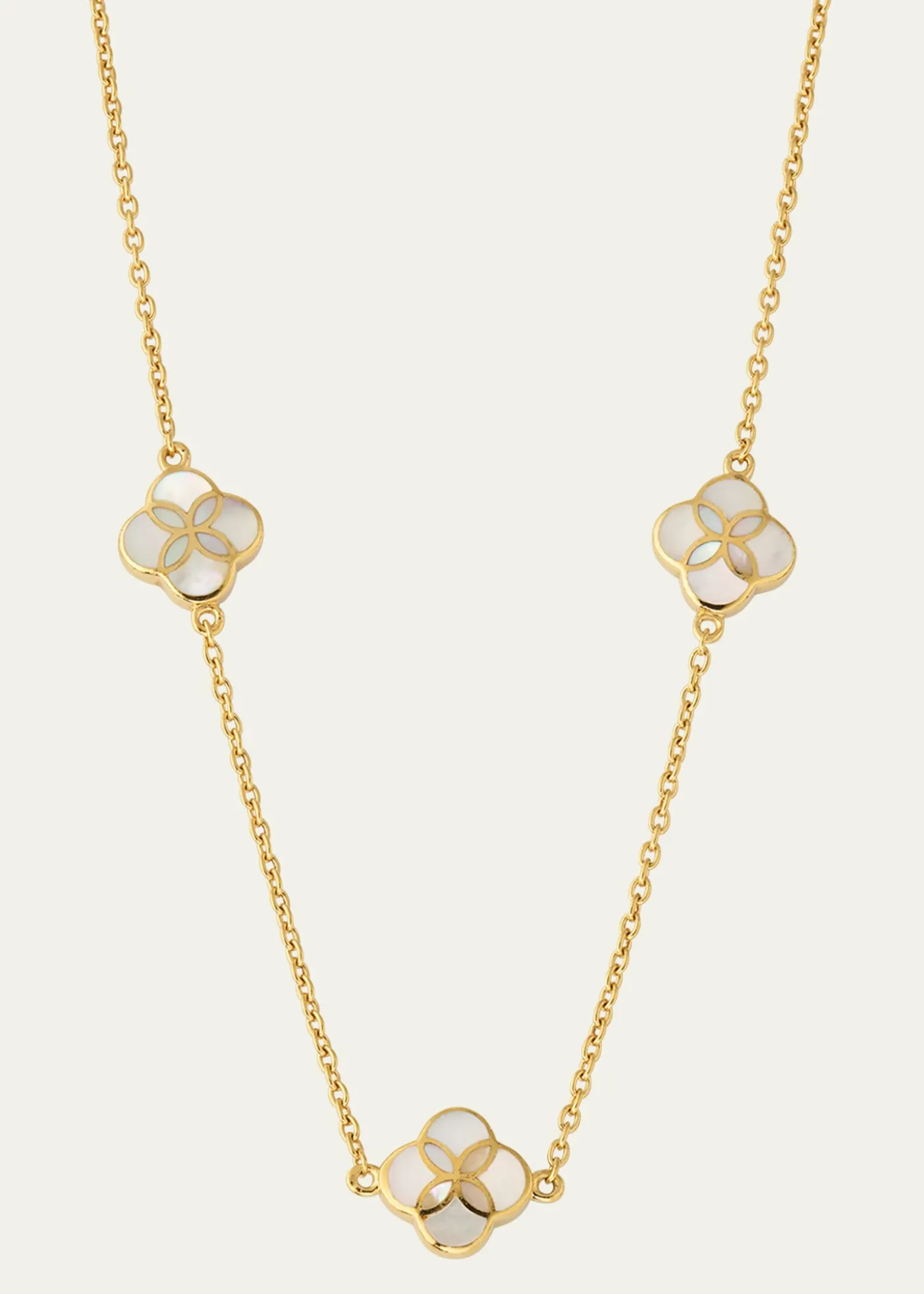 Jan LeslieTriple Petal Gemstone Station Necklace