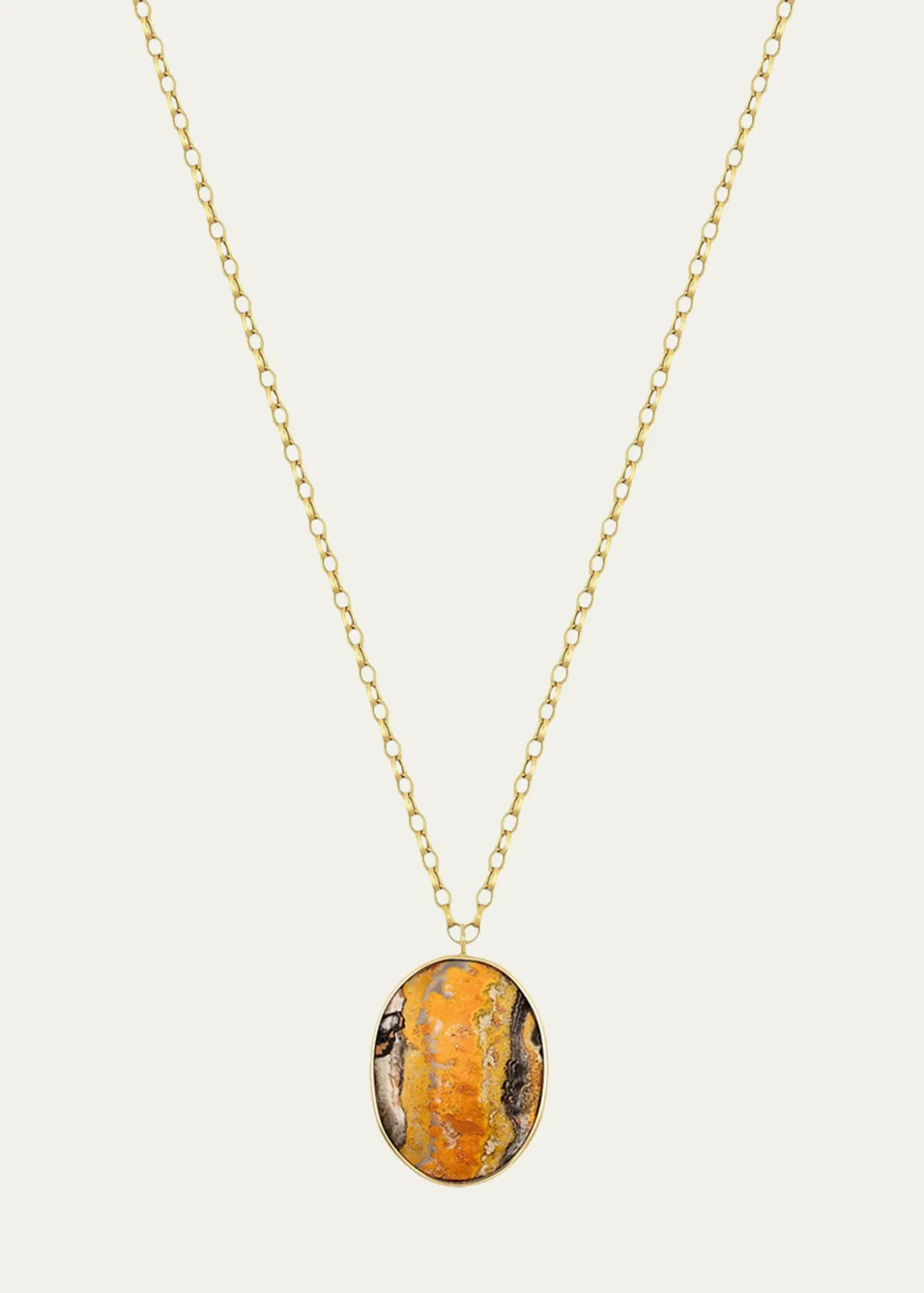 JIA JIA14K Bumble Bee Jasper Long Pendant Necklace